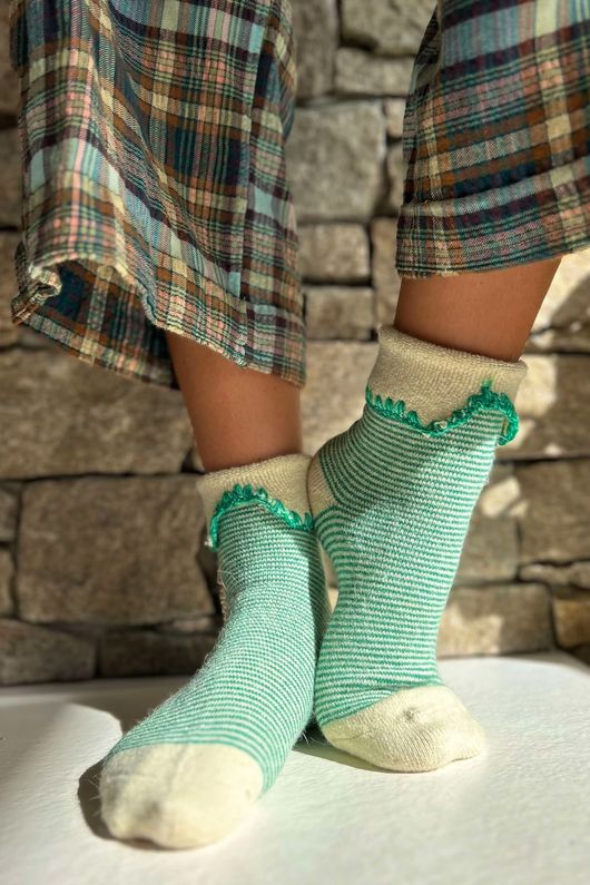  Terry & Wool Luxury Socks Pinstripe Garros 